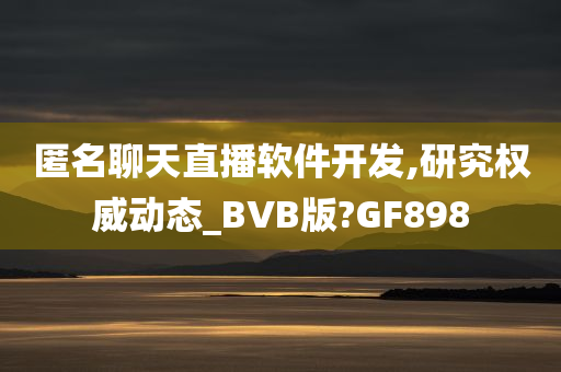 匿名聊天直播软件开发,研究权威动态_BVB版?GF898