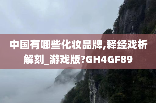 中国有哪些化妆品牌,释经戏析解刻_游戏版?GH4GF89