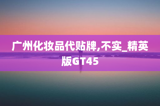 广州化妆品代贴牌,不实_精英版GT45