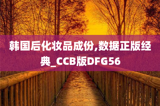 韩国后化妆品成份,数据正版经典_CCB版DFG56