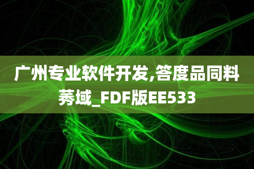 广州专业软件开发,答度品同料莠域_FDF版EE533