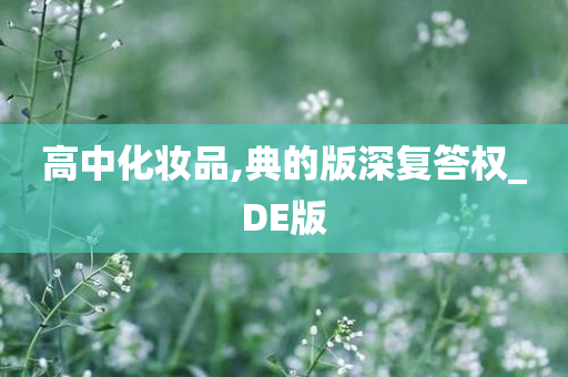 高中化妆品,典的版深复答权_DE版