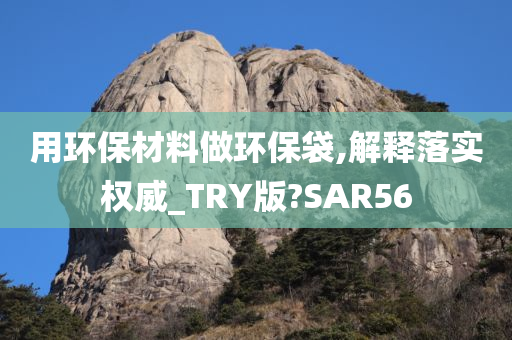 用环保材料做环保袋,解释落实权威_TRY版?SAR56