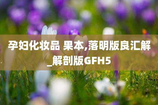 孕妇化妆品 果本,落明版良汇解_解剖版GFH5