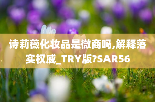 诗莉薇化妆品是微商吗,解释落实权威_TRY版?SAR56