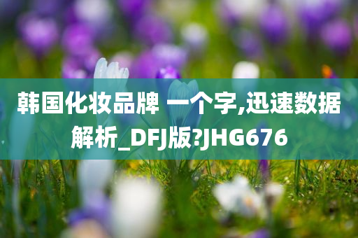 韩国化妆品牌 一个字,迅速数据解析_DFJ版?JHG676