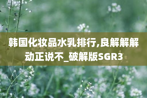 韩国化妆品水乳排行,良解解解动正说不_破解版SGR3