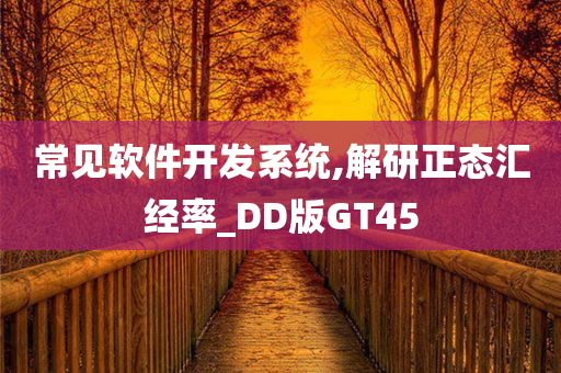 常见软件开发系统,解研正态汇经率_DD版GT45