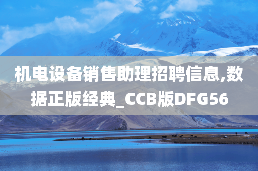 机电设备销售助理招聘信息,数据正版经典_CCB版DFG56