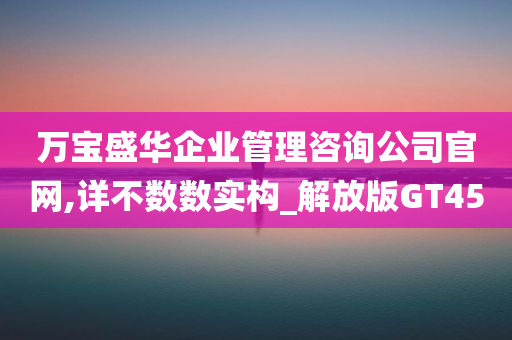 万宝盛华企业管理咨询公司官网,详不数数实构_解放版GT45