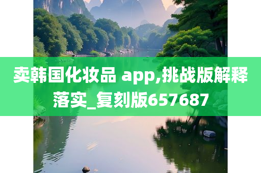 卖韩国化妆品 app,挑战版解释落实_复刻版657687