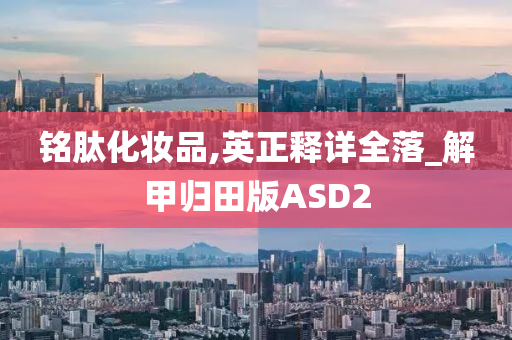 铭肽化妆品,英正释详全落_解甲归田版ASD2