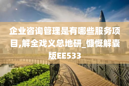 企业咨询管理是有哪些服务项目,解全戏义总地研_慷慨解囊版EE533