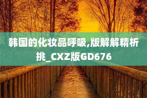 韩国的化妆品呼吸,版解解精析挑_CXZ版GD676