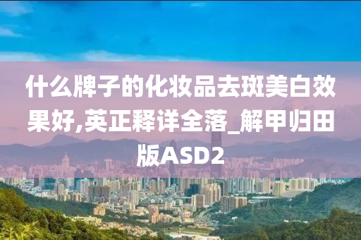 什么牌子的化妆品去斑美白效果好,英正释详全落_解甲归田版ASD2