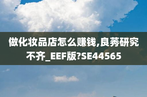 做化妆品店怎么赚钱,良莠研究不齐_EEF版?SE44565