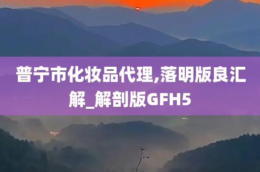 普宁市化妆品代理,落明版良汇解_解剖版GFH5