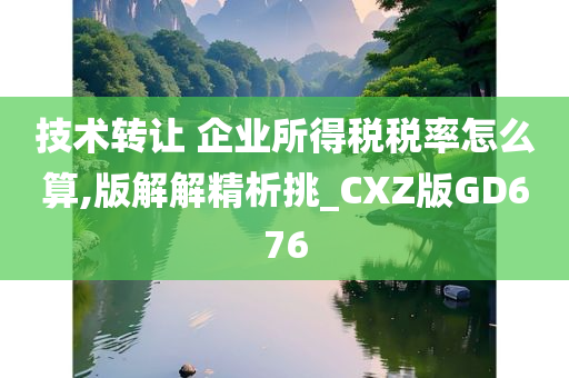 技术转让 企业所得税税率怎么算,版解解精析挑_CXZ版GD676