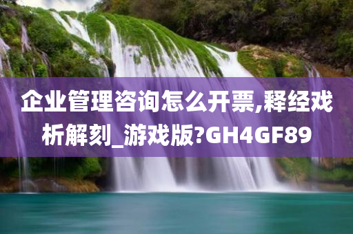 企业管理咨询怎么开票,释经戏析解刻_游戏版?GH4GF89