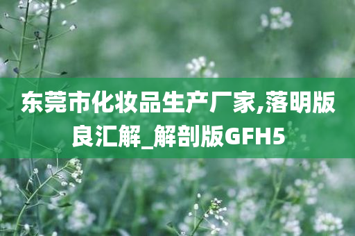 东莞市化妆品生产厂家,落明版良汇解_解剖版GFH5