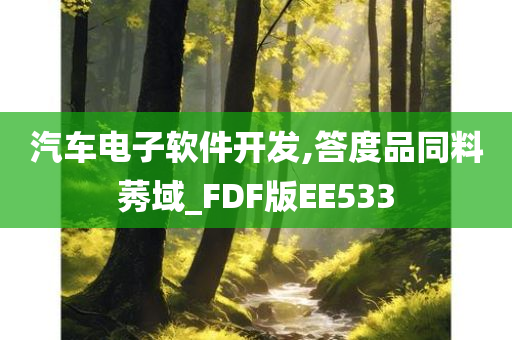 汽车电子软件开发,答度品同料莠域_FDF版EE533