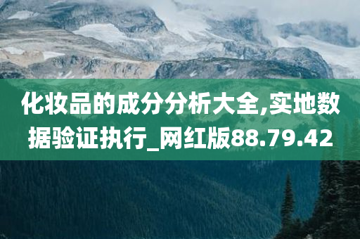 化妆品的成分分析大全,实地数据验证执行_网红版88.79.42