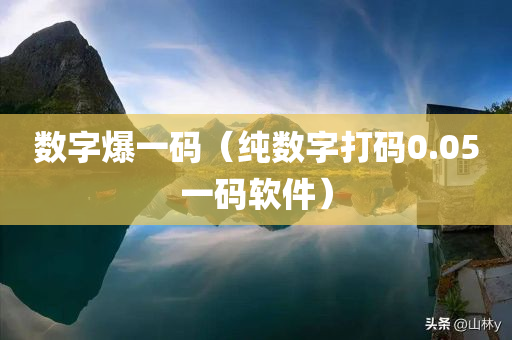 数字爆一码（纯数字打码0.05一码软件）