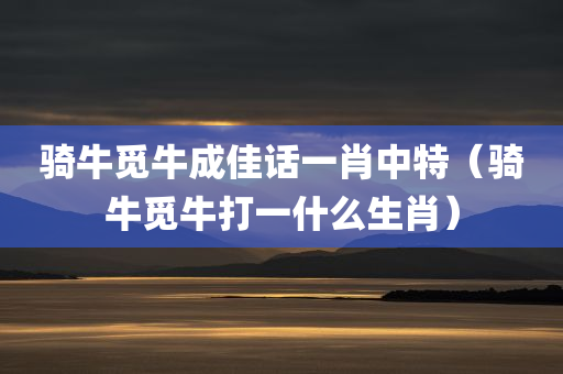 骑牛觅牛成佳话一肖中特（骑牛觅牛打一什么生肖）