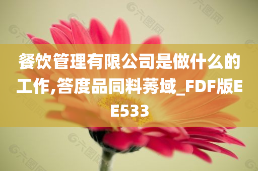 餐饮管理有限公司是做什么的工作,答度品同料莠域_FDF版EE533