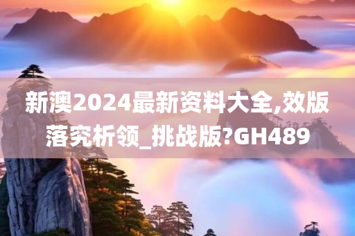 新澳2024最新资料大全,效版落究析领_挑战版?GH489