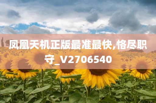 凤凰天机正版最准最快,恪尽职守_V2706540