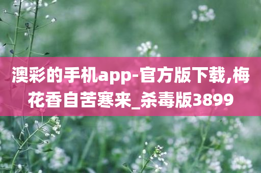 澳彩的手机app-官方版下载,梅花香自苦寒来_杀毒版3899