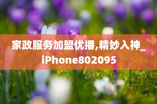 家政服务加盟优播,精妙入神_iPhone802095