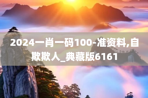 2024一肖一码100-准资料,自欺欺人_典藏版6161