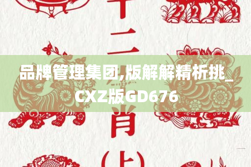 品牌管理集团,版解解精析挑_CXZ版GD676