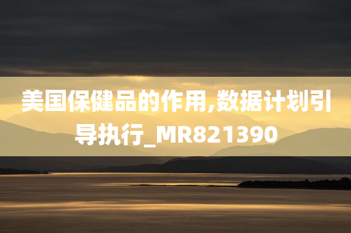 美国保健品的作用,数据计划引导执行_MR821390