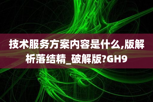 技术服务方案内容是什么,版解析落结精_破解版?GH9