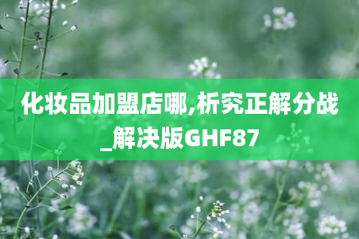 化妆品加盟店哪,析究正解分战_解决版GHF87