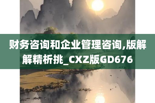 财务咨询和企业管理咨询,版解解精析挑_CXZ版GD676