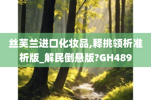 丝芙兰进口化妆品,释挑领析准析版_解民倒悬版?GH489