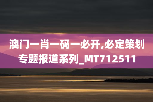 澳门一肖一码一必开,必定策划专题报道系列_MT712511