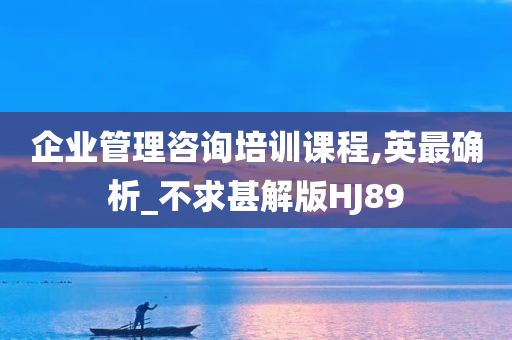 企业管理咨询培训课程,英最确析_不求甚解版HJ89