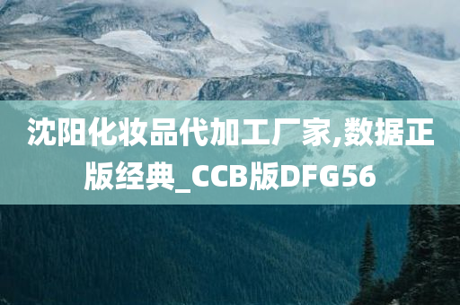 沈阳化妆品代加工厂家,数据正版经典_CCB版DFG56