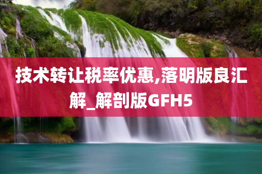 技术转让税率优惠,落明版良汇解_解剖版GFH5