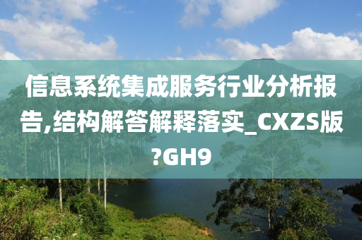 信息系统集成服务行业分析报告,结构解答解释落实_CXZS版?GH9